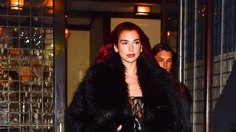 Dua Lipa Styles Lingerie with a Fur Coat, Obviously Making It Look Sexy